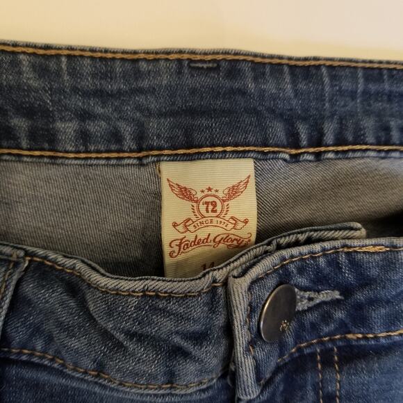 Faded Glory Skinny Stretch Patched Jeggings Comfortable Back Pockets Size 14 - Picture 4 of 12